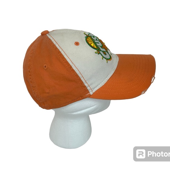 Orange Crush Soda Ball Cap Distressed Falcon Natural Fit Vtg Embroidered NICE - Picture 2 of 8
